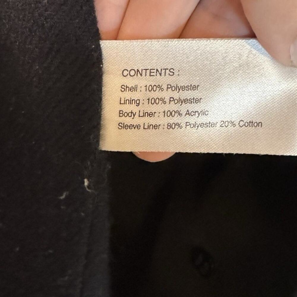 Gallery Petite Black cotton trench coat classic button-up front Women’s Size PM - Picture 6 of 7
